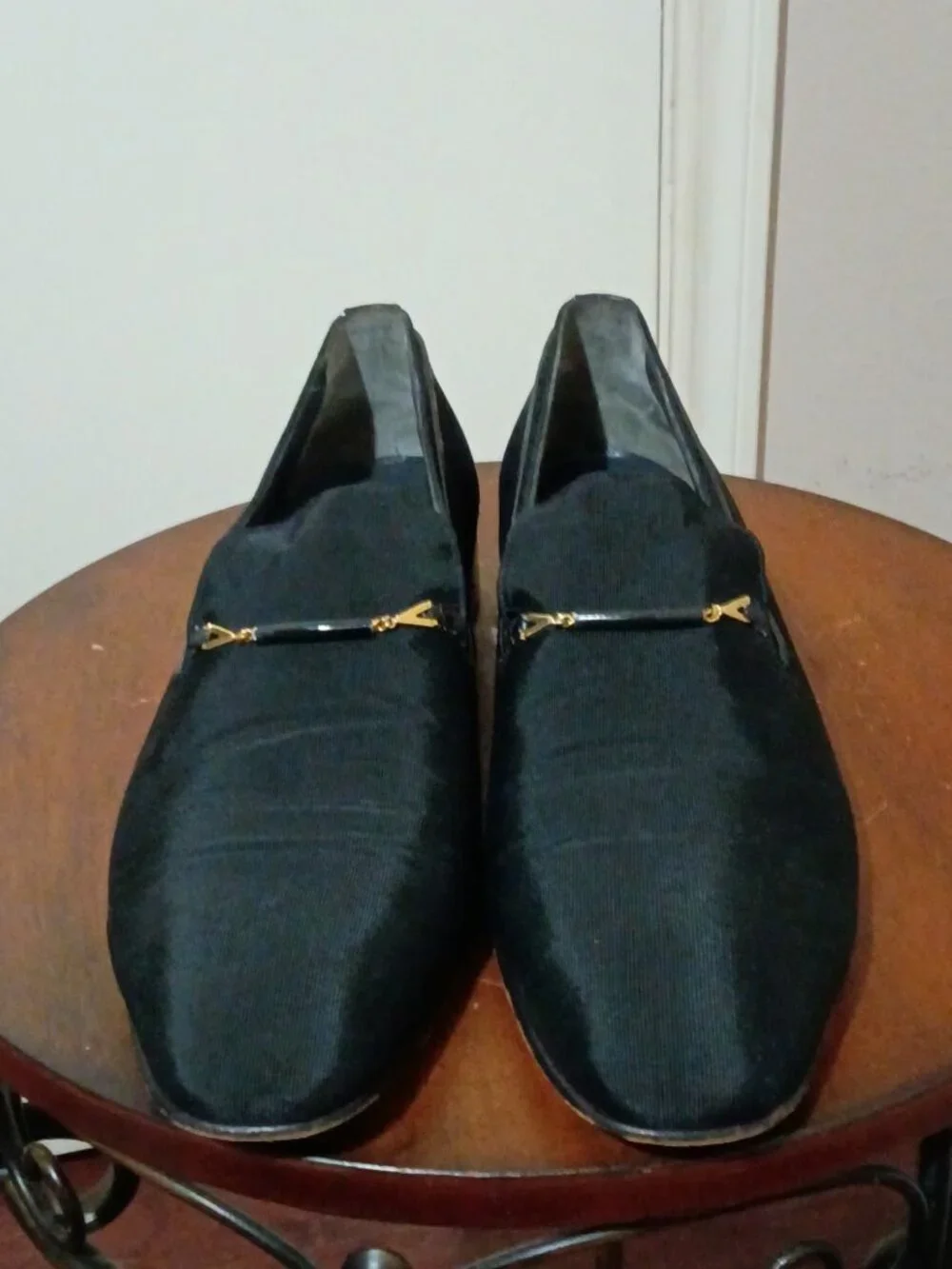 Vintage 70s Men’s Tuxedo Shoes Bally Of Switzerland Fabric Snaffle Size 11.5N